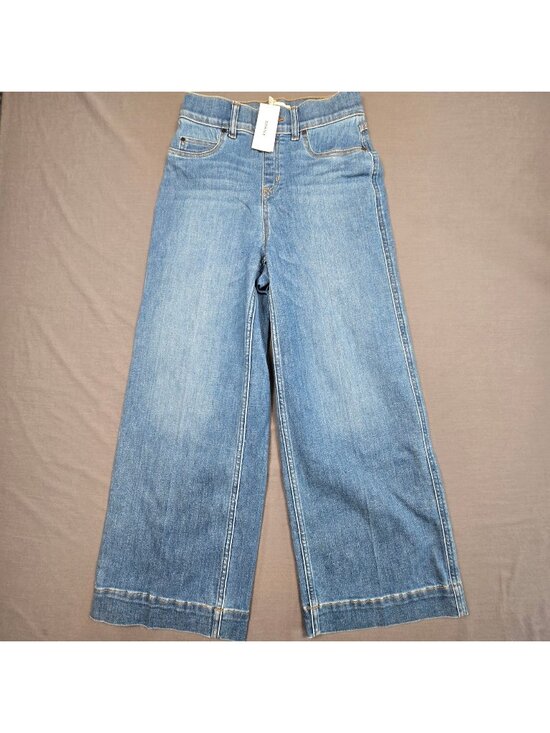 SPANX Denim - NEW Spanx Small Crop Wide Leg Denim Jeans Stonewash Blue Stretch High Rise